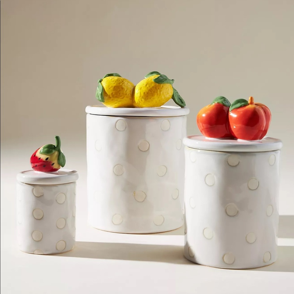 Anthropologie Brand NEW, Fruta Canisters Set of 3